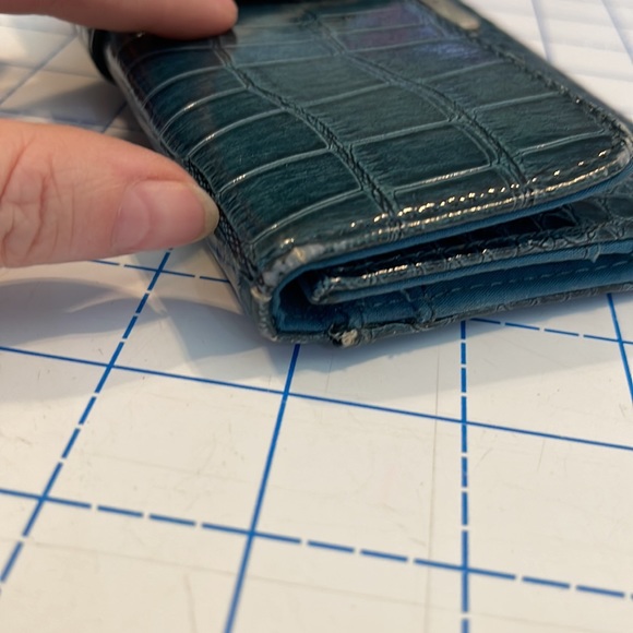 Nine West Turquoise Reptile Print Wallet - Picture 3 of 6